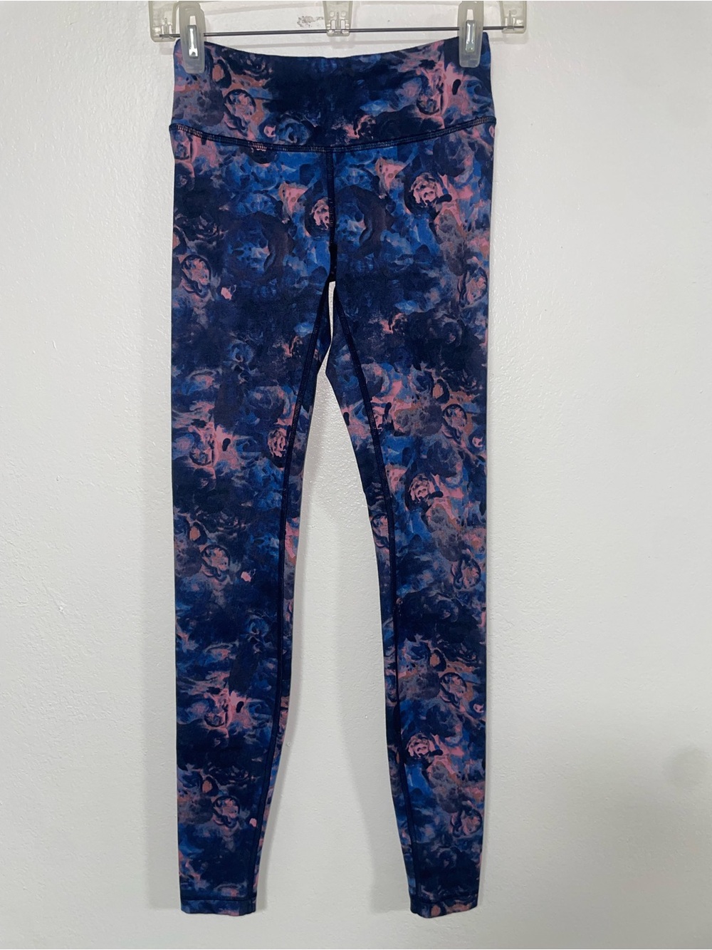Lululemon Athletics Navy and Pink Marble Print Leggings